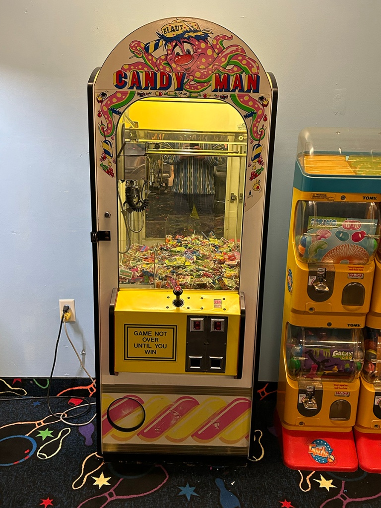 Candyman Machine. It ain't bowling without diabetes as a prize. 